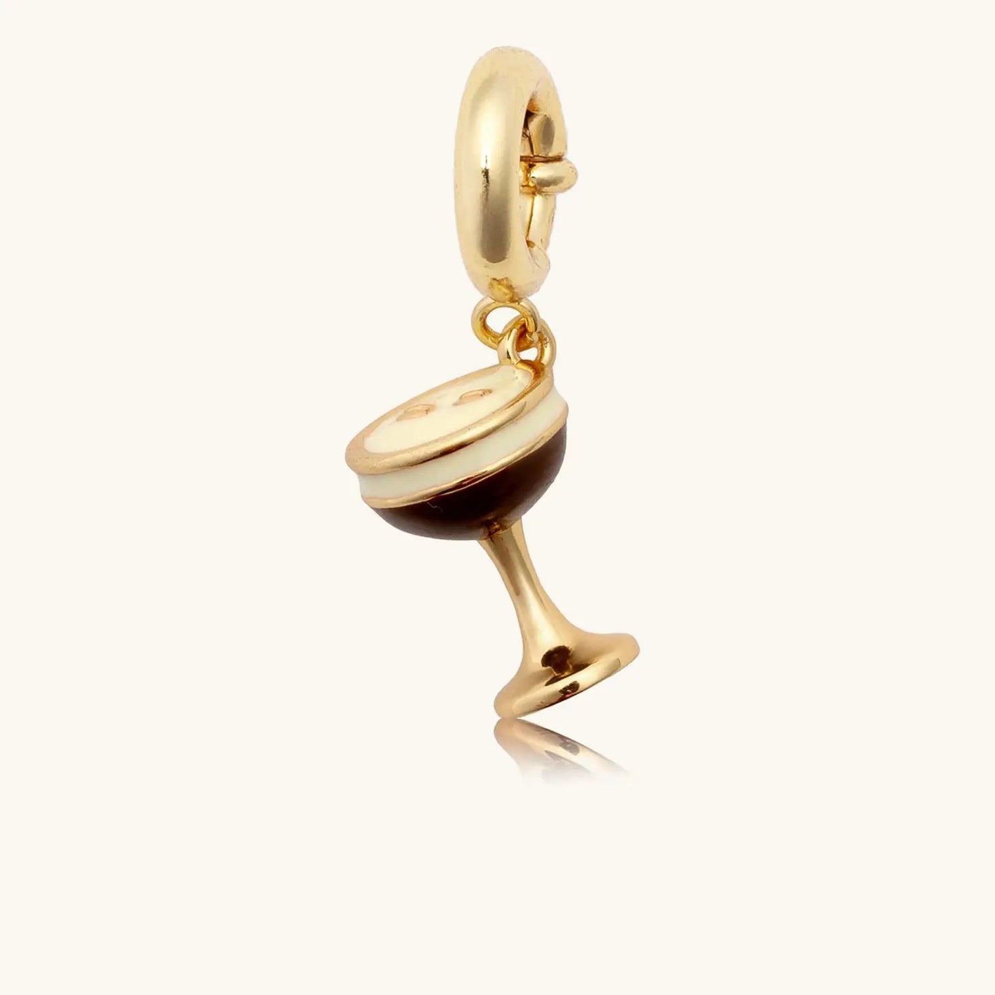 Vintage 18K Gold Plated Stainless Steel Camera Pendant Charm Bar for Women
