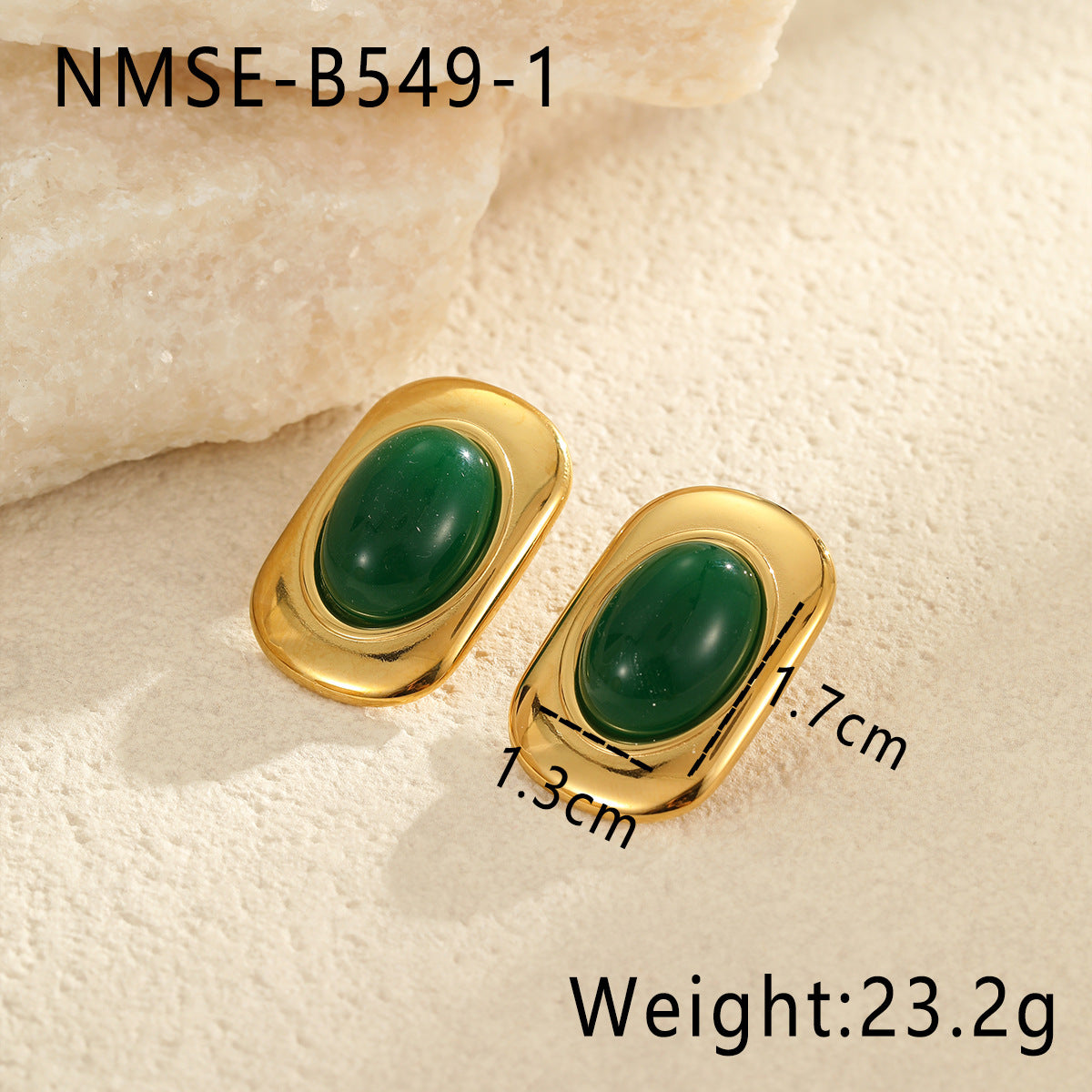 Pendientes de Acero Inoxidable con Diseño Geométrico Ovalado Estilo Vintage Hong Kong para Mujer con Acabado Galvanizado