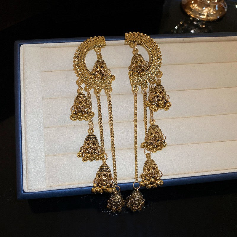 Pendientes Chic de Borla Floral para Mujer con Postes de Plata de Ley 925 y Base de Cobre Bañado