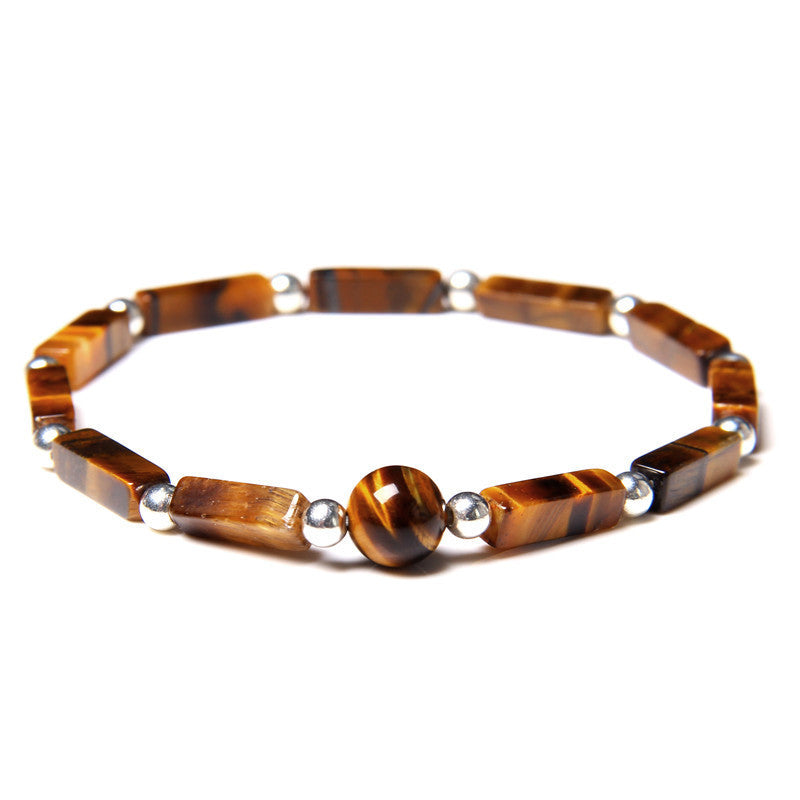 Minimalist Elegant Rectangle Natural Amethyst Agate Bracelet Unisex Floral Pattern Handmade Jewelry