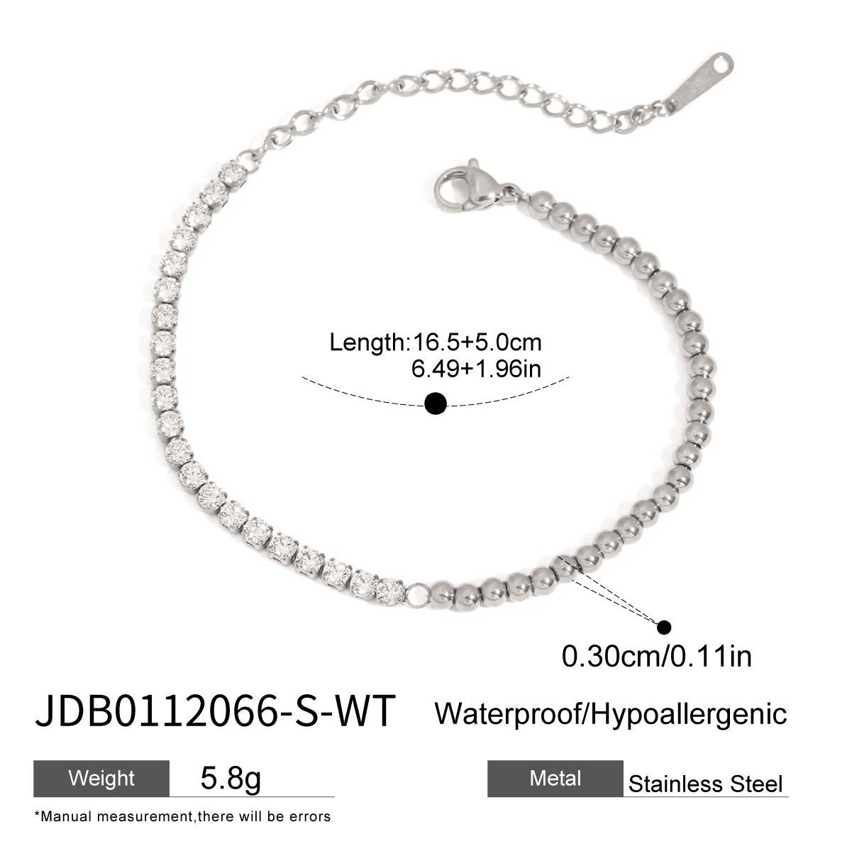 Minimalist Geometric Stainless Steel Tennis Bracelet with Plating Finish for Women Luxury Layering Jewelry