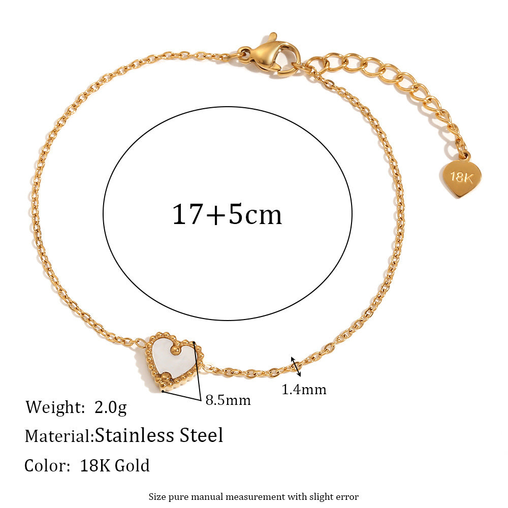 Minimalist Elegant 18K Gold Plated Heart Stainless Steel Necklace with Titanium Steel Pendant for Women