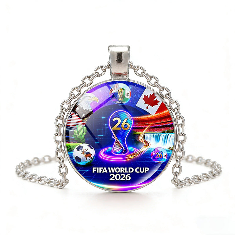Collana unisex in lega placcata con pendente rotondo casual con cristalli geometrici