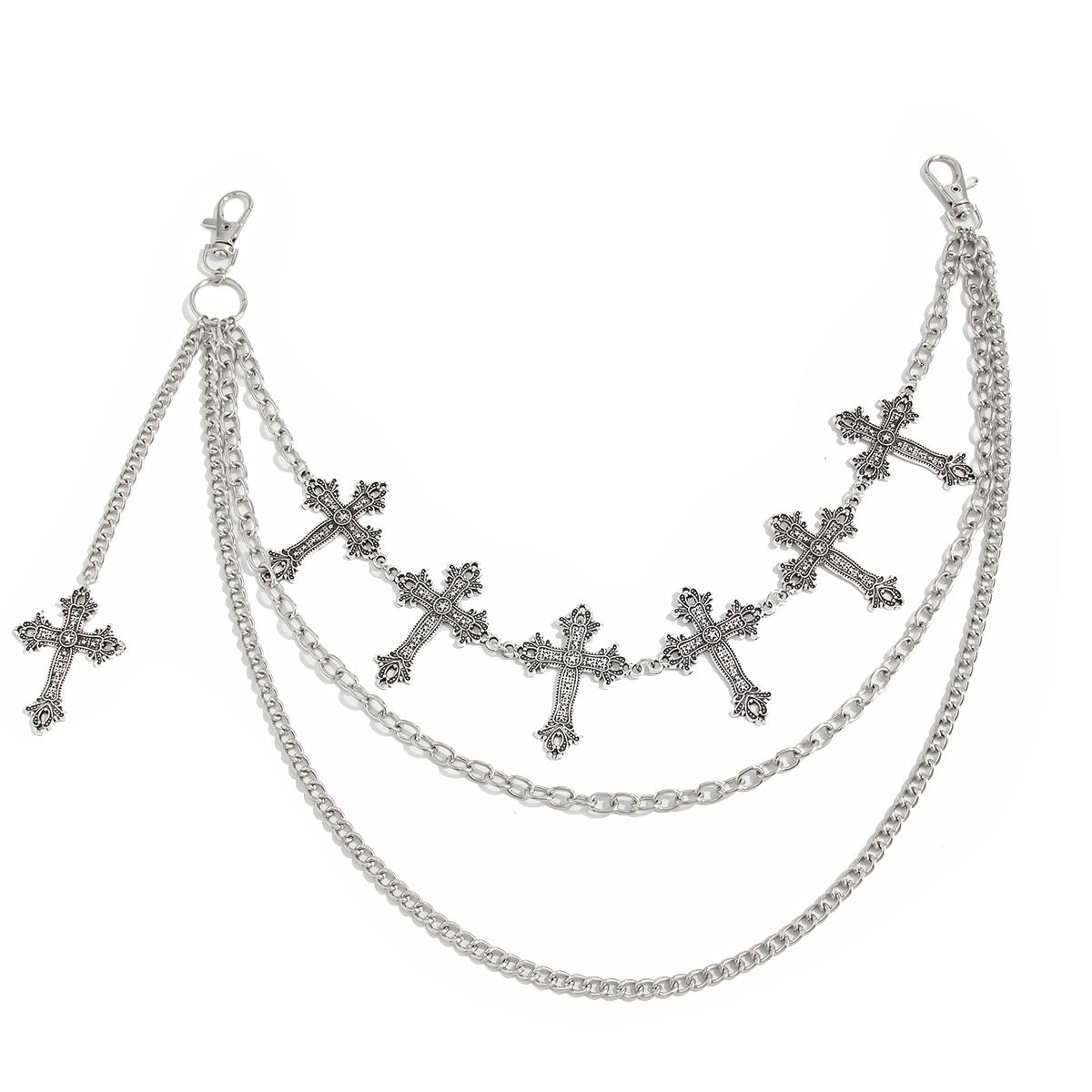 Hip-hop Cross Tassel Zinc Alloy Waist Chain for Women