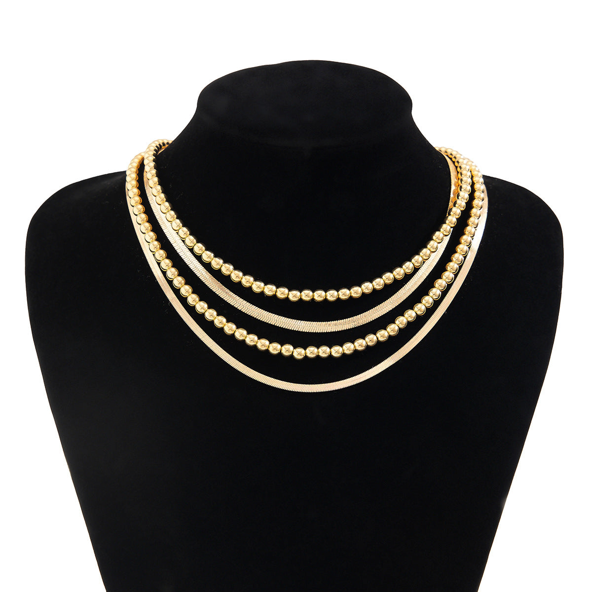 Collana pendente geometrica minimalista da donna con catena a serpente in acciaio al titanio e finitura galvanizzata