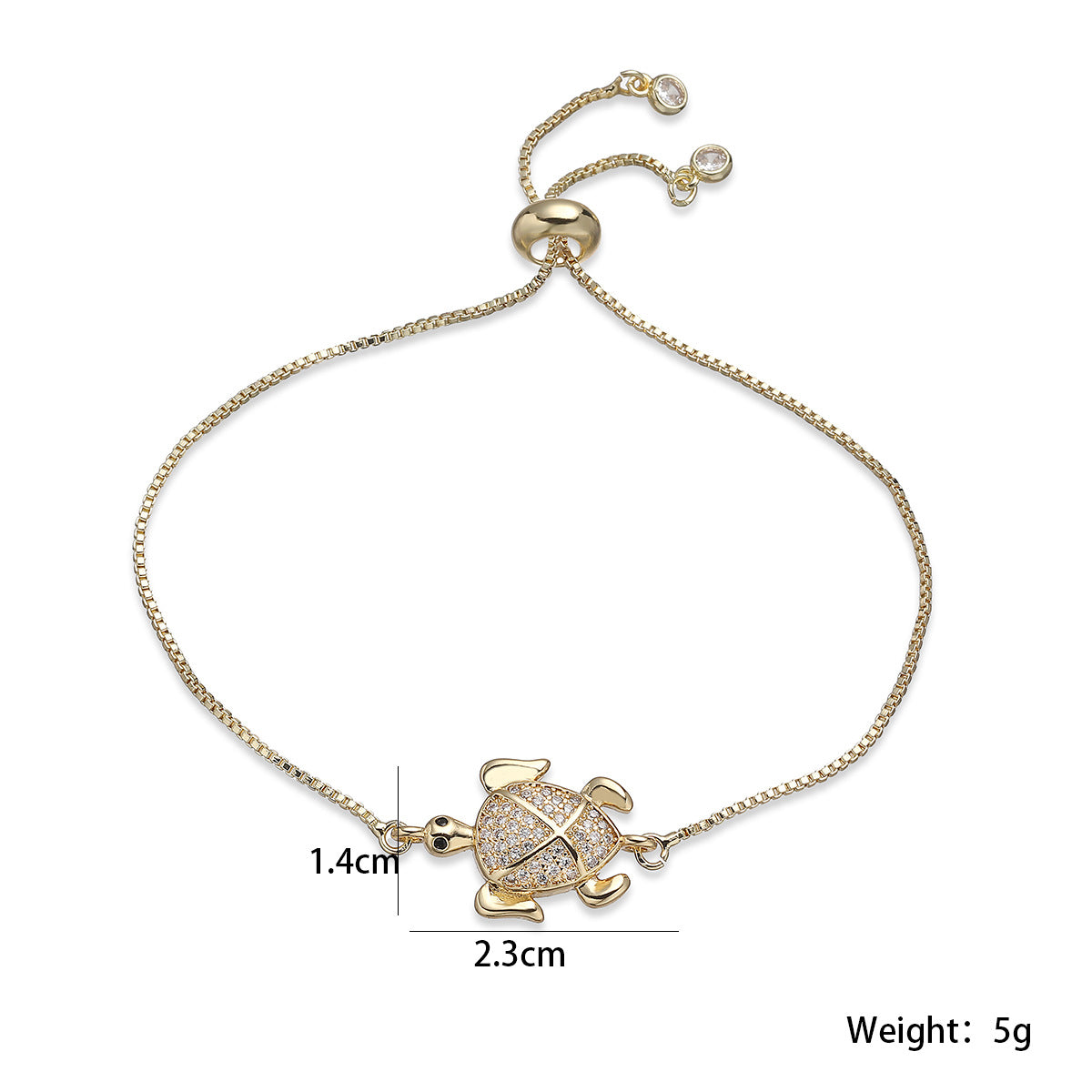 Minimalist 18K Gold Plated Brass Cubic Zirconia Animal Bracelet for Women