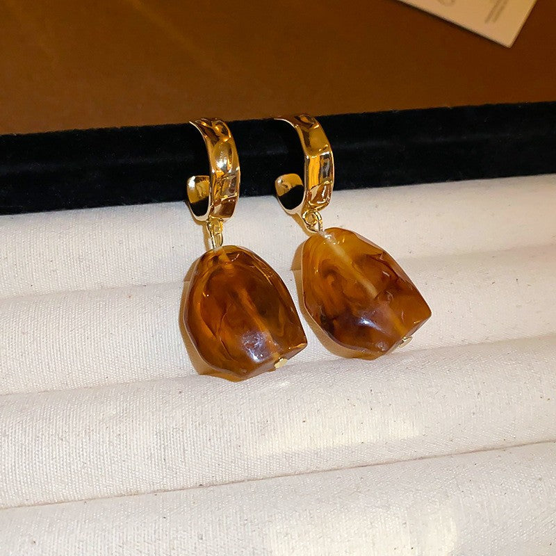Orecchini a perno geometrici minimalisti in lega con placcatura in rodio da donna, gioielli per orecchie artistici di ispirazione vintage con perni in argento sterling 925