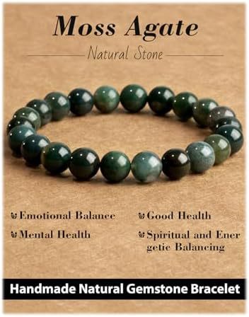 Natural Obsidian and Amazonite Stone Beaded Bracelet 6mm Elastic Stretch Bangle Unisex Handmade Jewelry