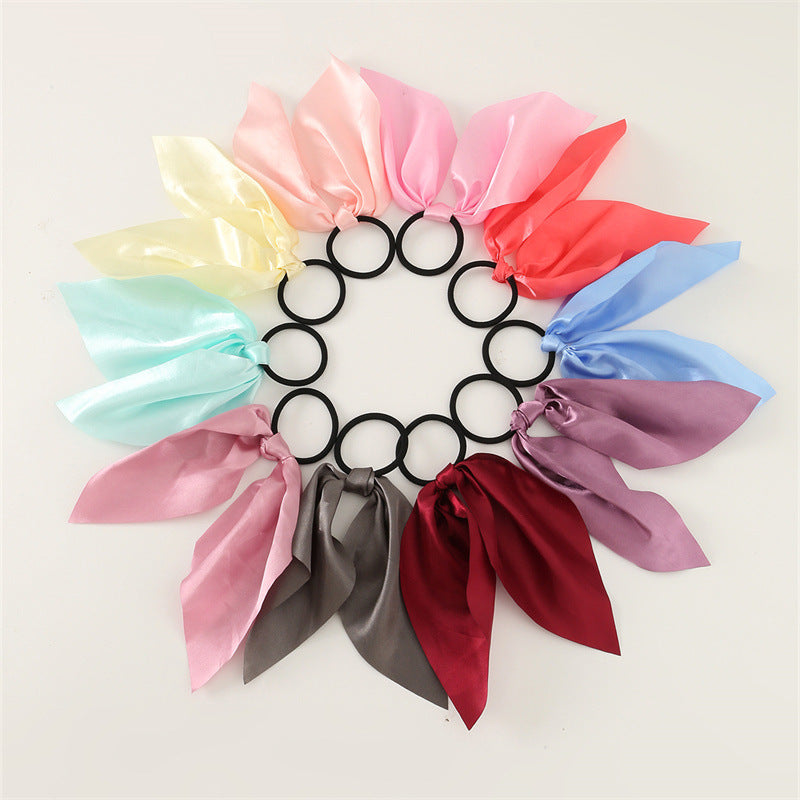 Elastici per Capelli Minimalisti in Raso con Piccoli Fiocchi Set da 10 Pezzi per Bambini