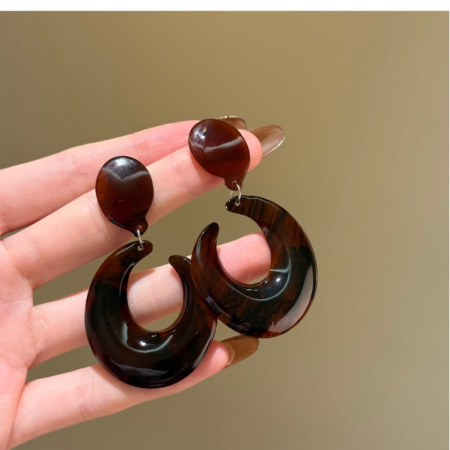 Orecchini a perno geometrici minimalisti in lega con placcatura in rodio da donna, gioielli per orecchie artistici di ispirazione vintage con perni in argento sterling 925
