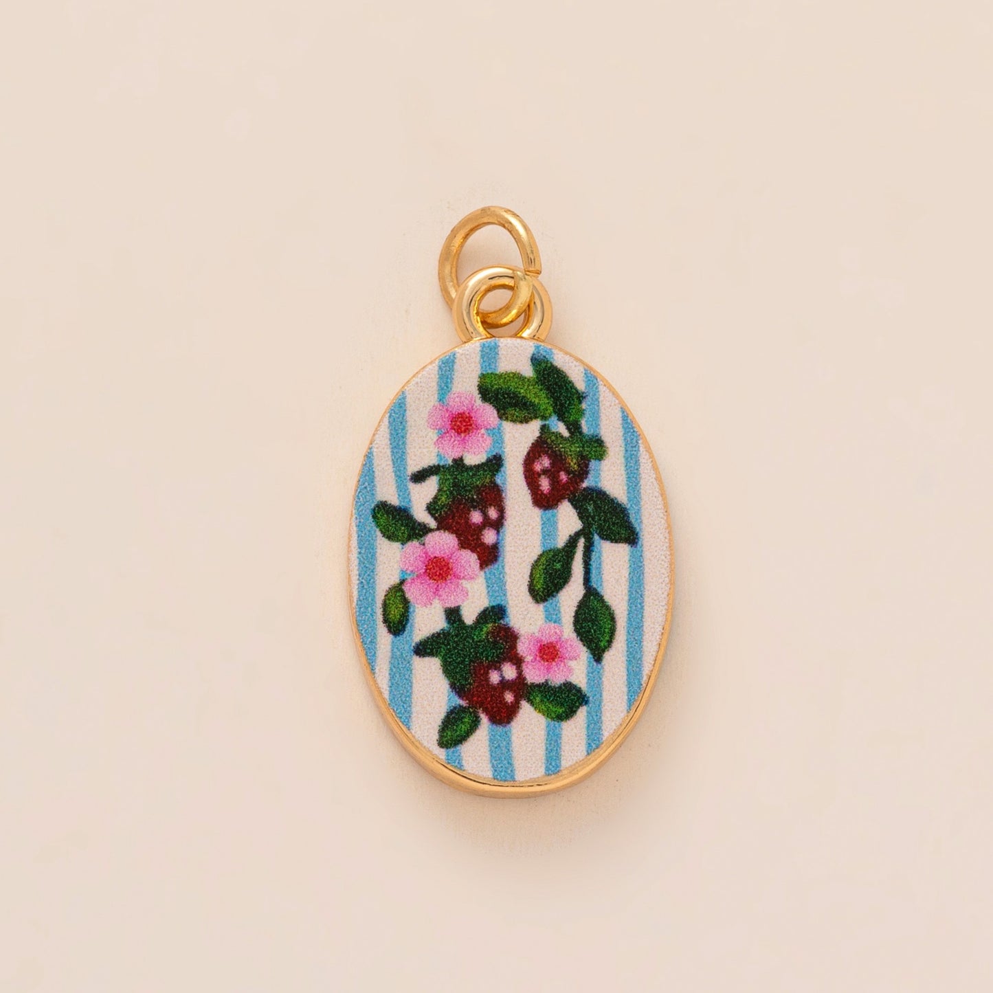 Sweet Floral Brass Plated Persimmon and Note Shoe Charm with Yellow Tulle Bow