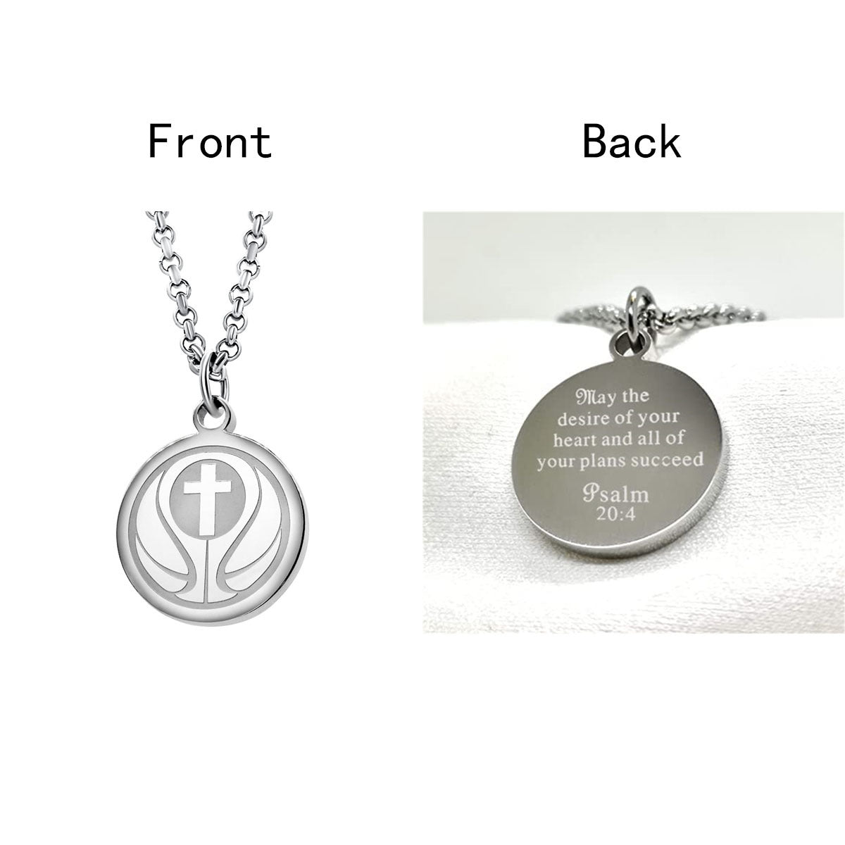 Collana girocollo da donna con ciondolo rotondo geometrico minimalista in acciaio al titanio con finitura lucida e catena a O