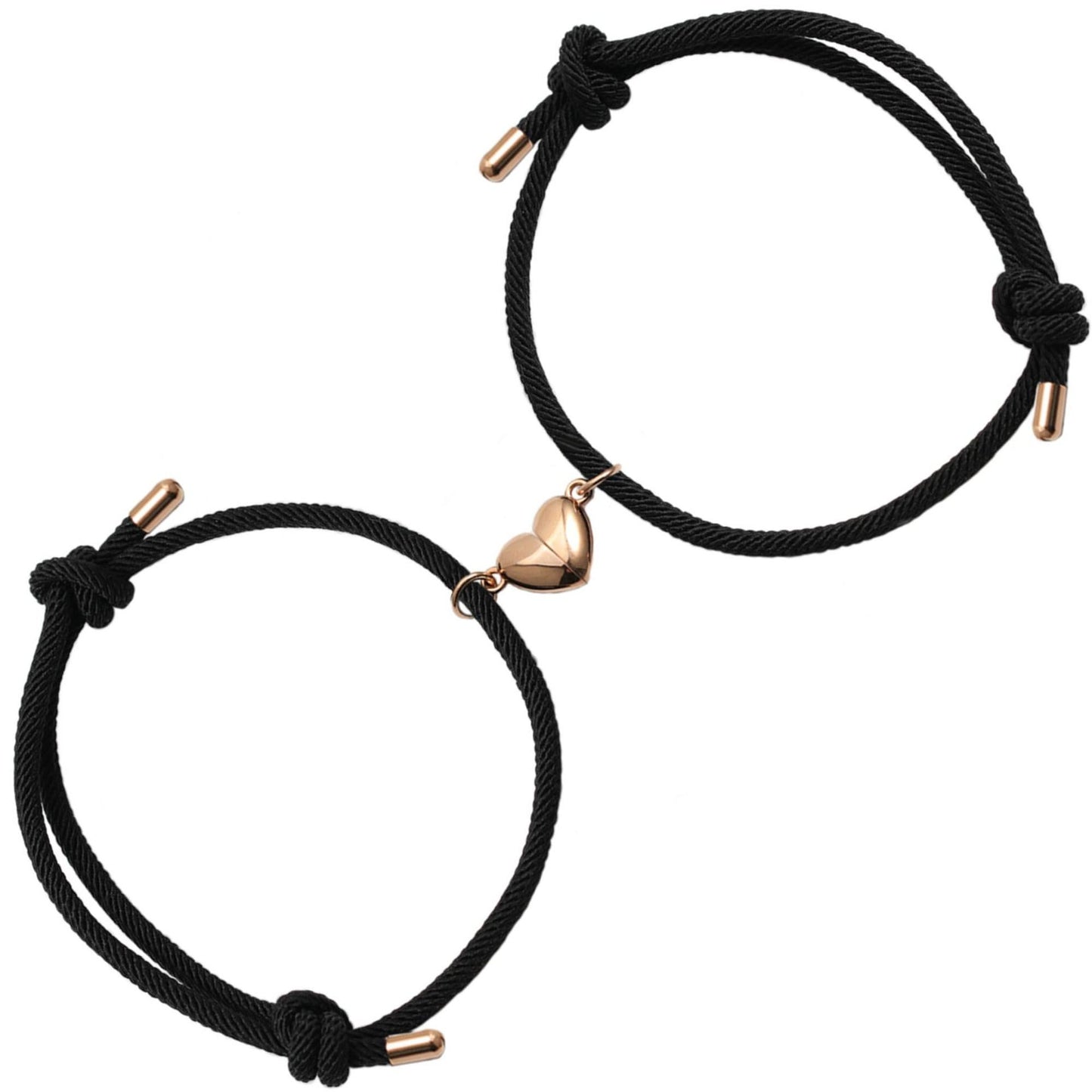 Pulsera de acero de titanio con forma de corazón magnético con opción de grabado para parejas, accesorio de moda unisex