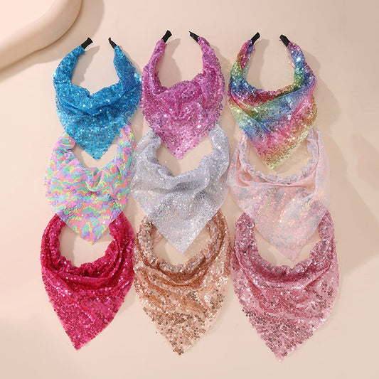 Diadema de tela tejida con patrón de margaritas minimalista para niñas con estética de macarrón pastel y diseño geométrico