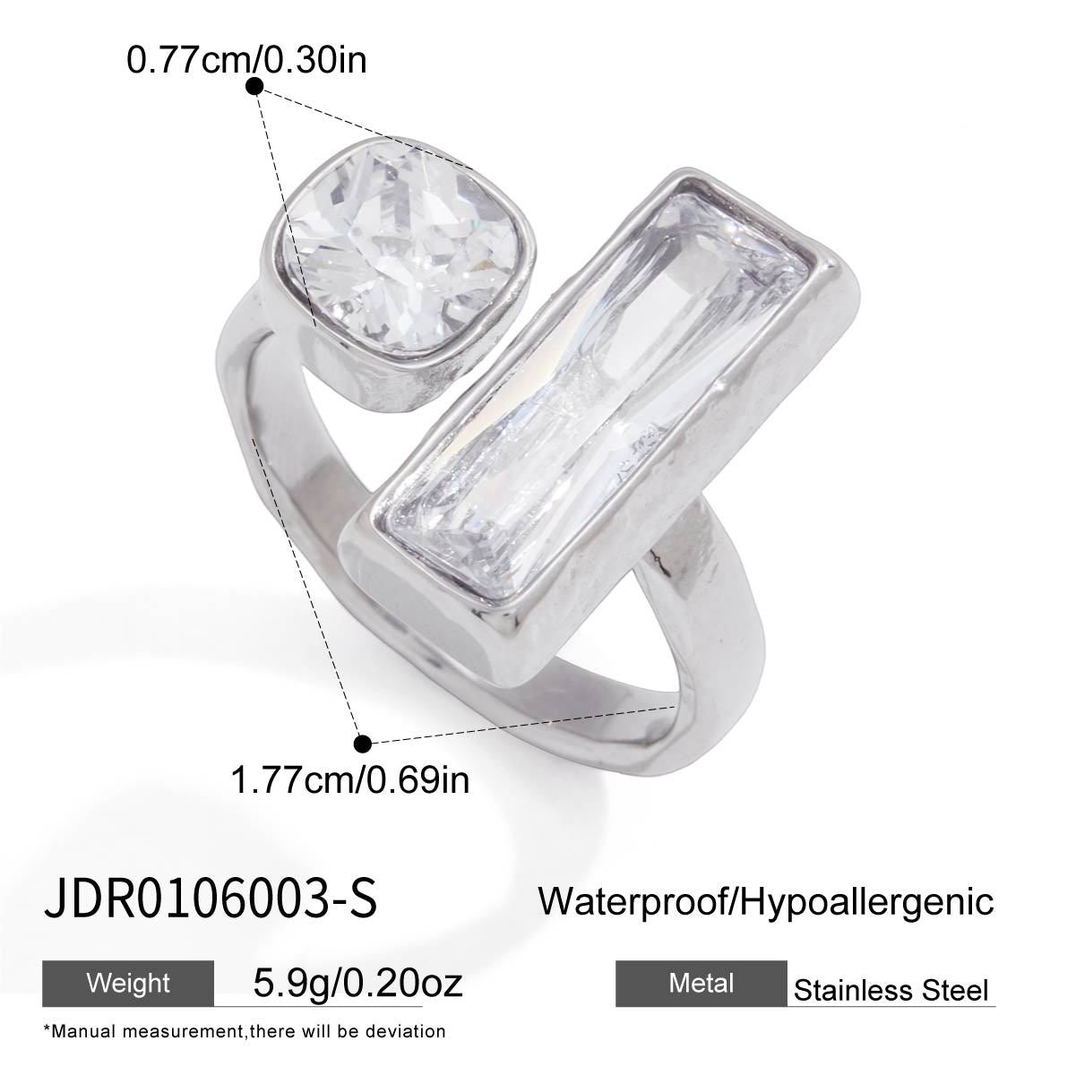 Elegant Geometric Stainless Steel and Titanium Steel Plated Bracelet Ring Set for Women
