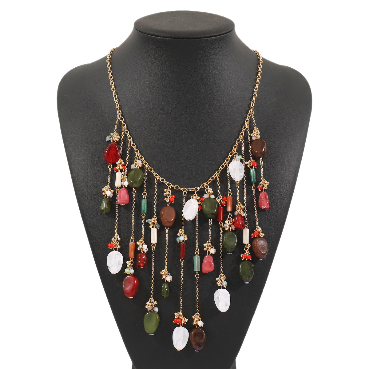 Collana con Pendente Geometrico Minimalista da Donna con Nappe Catena a Serpente in Lega di Zinco Stile Boemo Moderno Medaglione