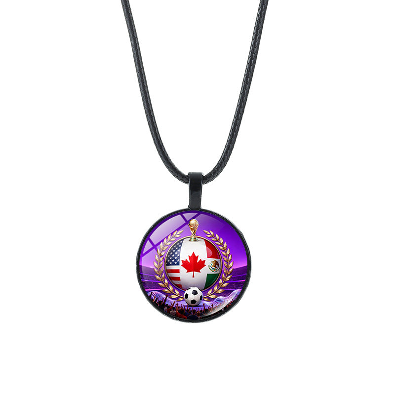 Vintage Sporty Geometric Alloy Plated Crystal Pendant Necklace Unisex