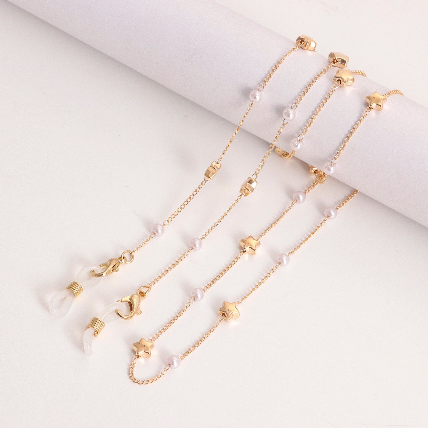 Heart Pearl Alloy Mask and Glasses Chain