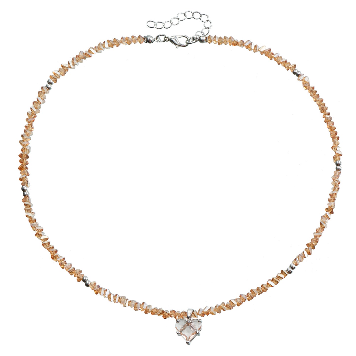 Handmade Beaded Heart Pendant Necklace with Glass Seed Beads for Women
