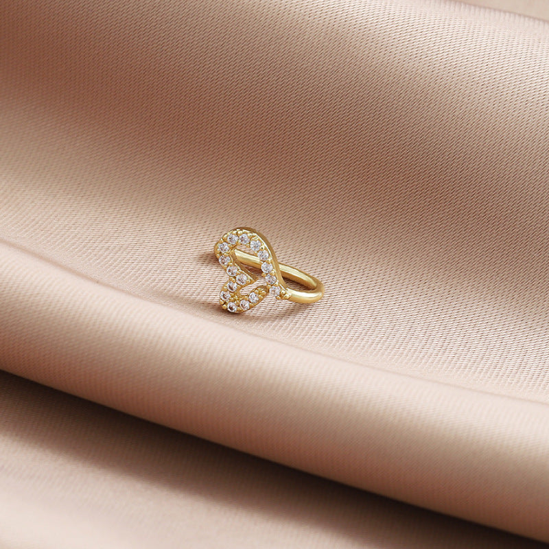 Minimalist Geometric U-Shaped Nose Clip Brass 18K Gold Plated Cubic Zirconia Adjustable Charm Bar