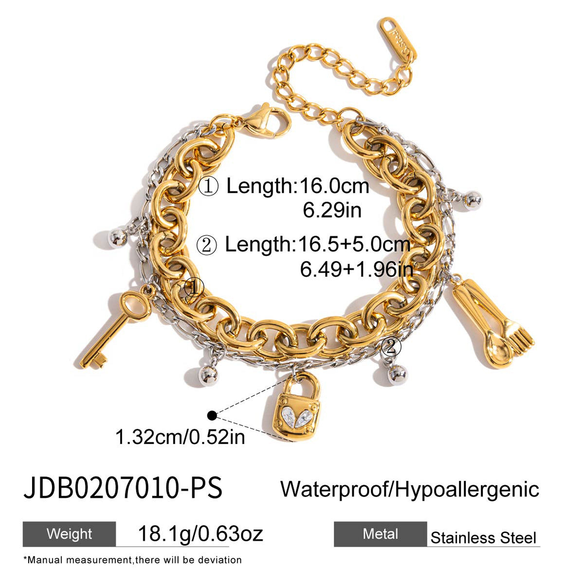 Pulsera geométrica de acero inoxidable con incrustaciones de pedrería y chapado para mujer, joyería de lujo de moda y resistente al deslustre
