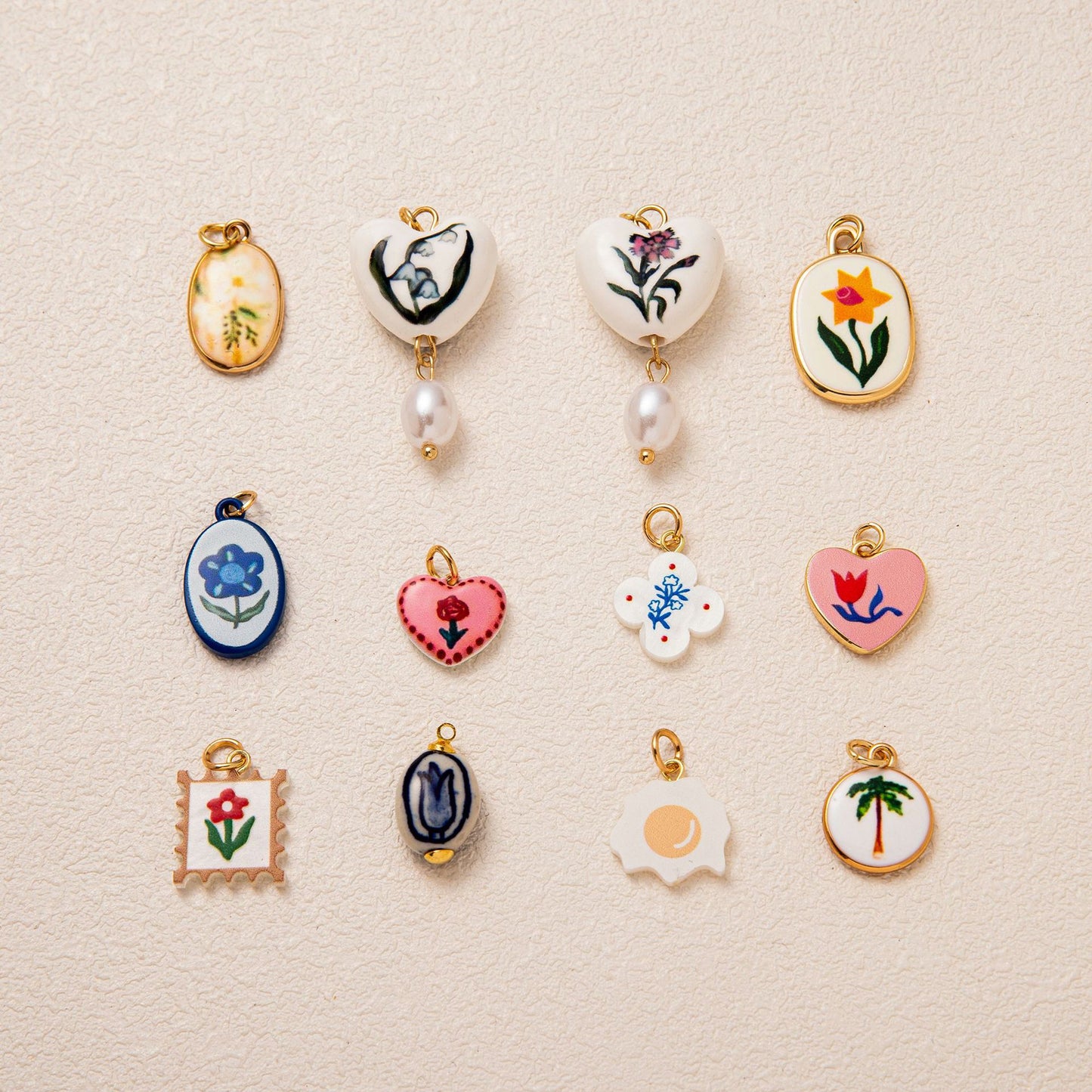 Minimalist PVD Plated Brass Fruit Print Charm Bar