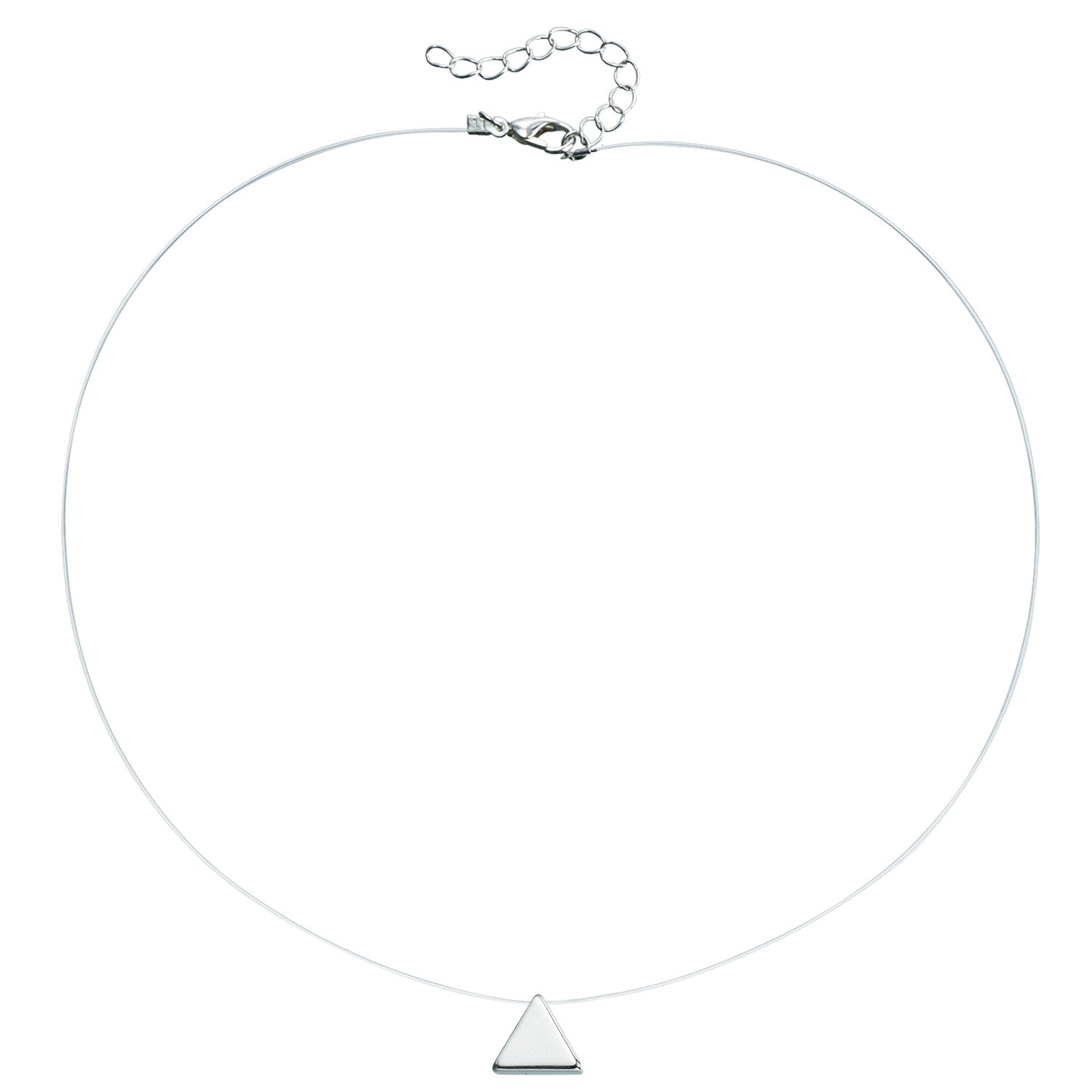 Minimalist Geometric Alloy Necklace with Clear Crystal and Cubic Zirconia Inlay for Women