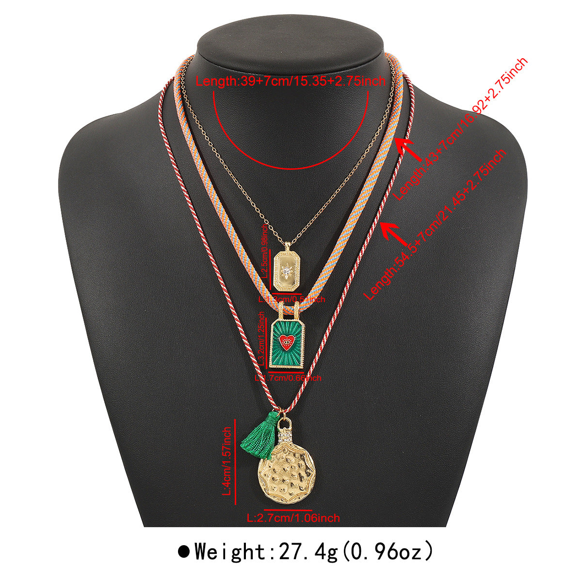 Luxury Minimalist Geometric Multi-Pendant Necklace for Women with Zinc Alloy Construction and Plated Finish