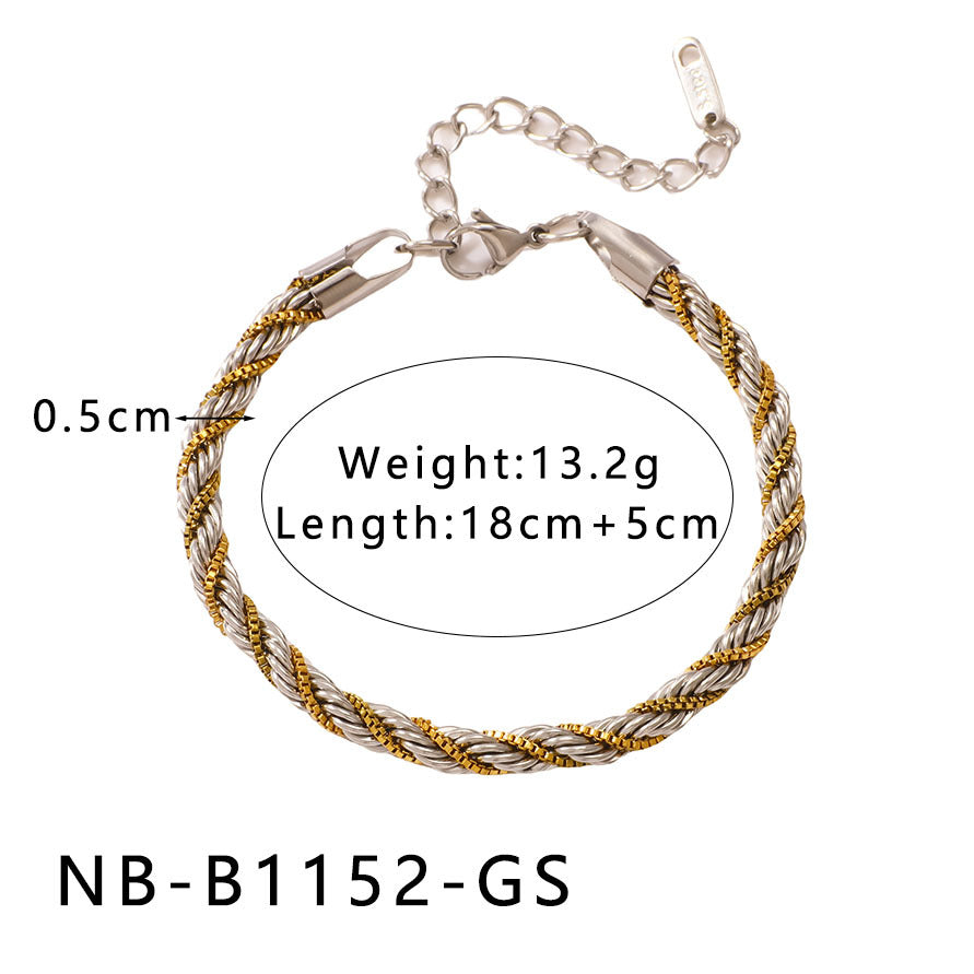 Collana Minimalista in Zirconia a Forma di Petalo in Acciaio Inox con Placcatura Sottovuoto in Oro 18K da Donna — Delicata Catena Clavicolare