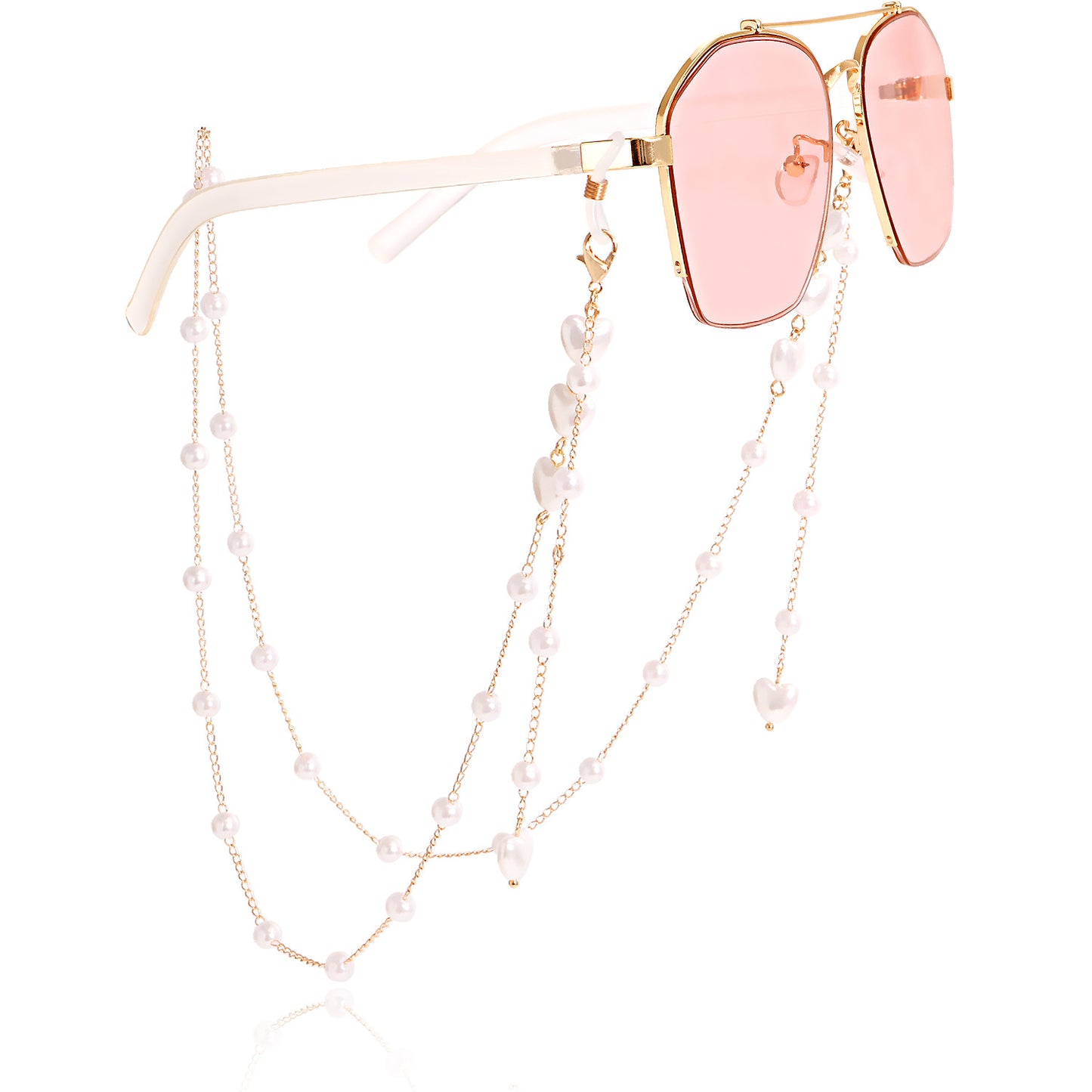 Fashion Butterfly Beaded Tassel Evil Eye Eyeglass Chain Alloy
