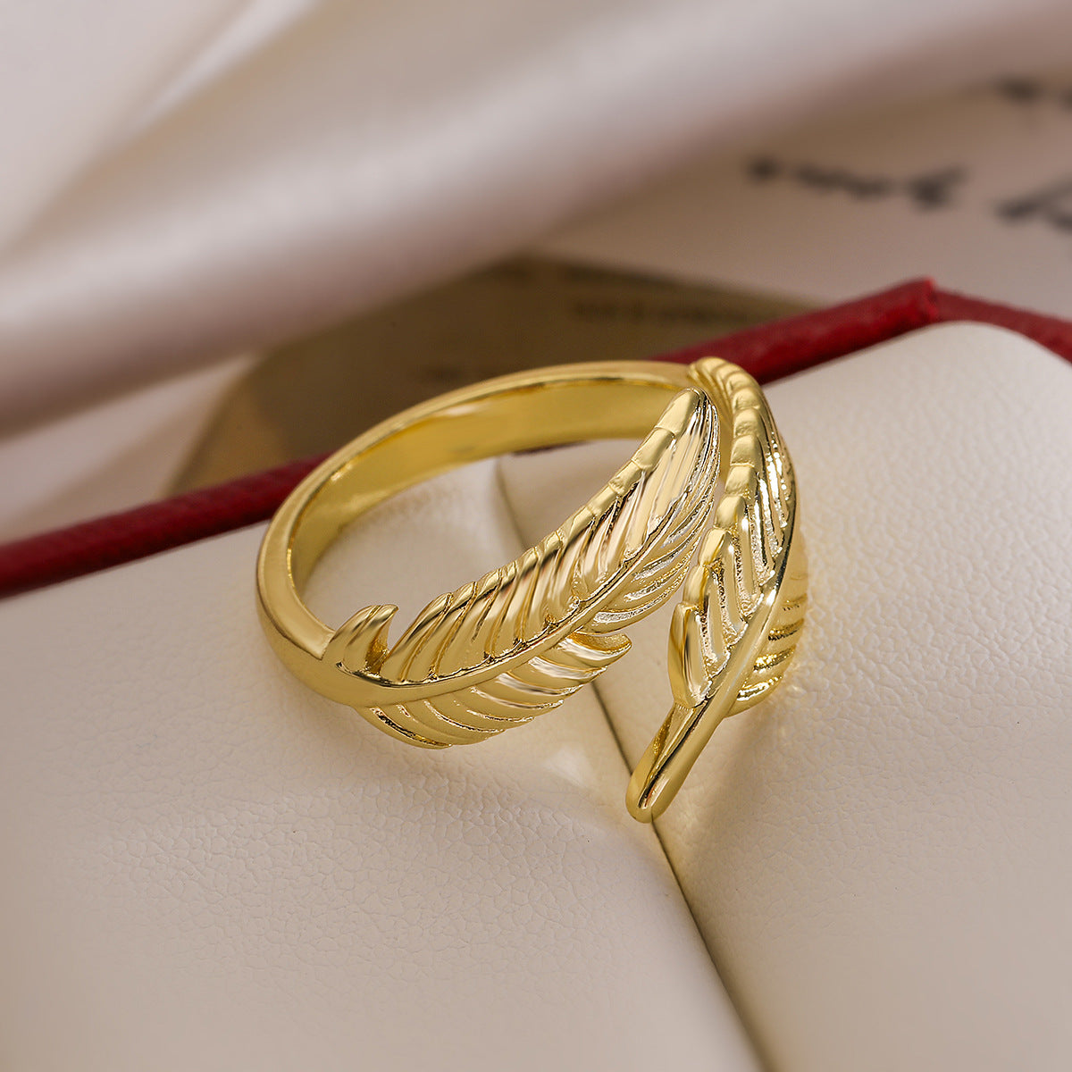 Anello da donna in rame geometrico irregolare in stile vintage con placcatura in oro 18 carati