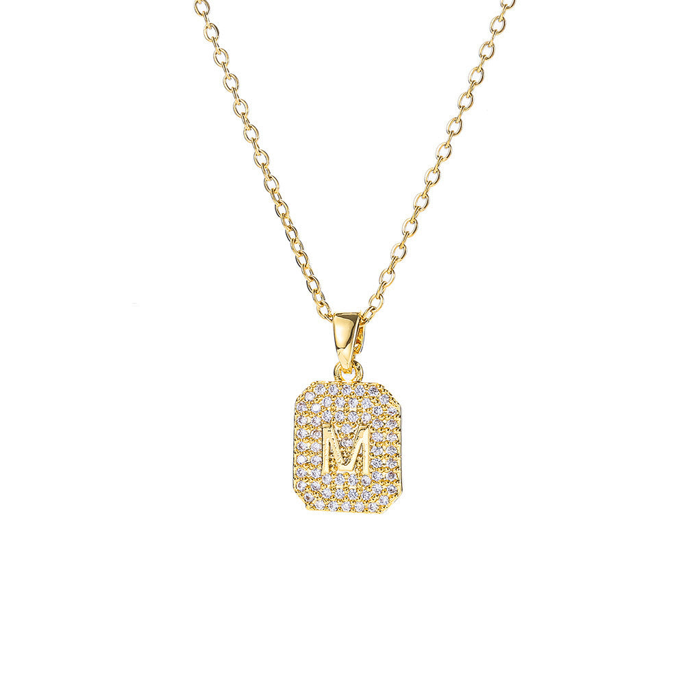 Minimalist M-Shaped Clavicle Necklace in Titanium Steel with Plated Finish for Women