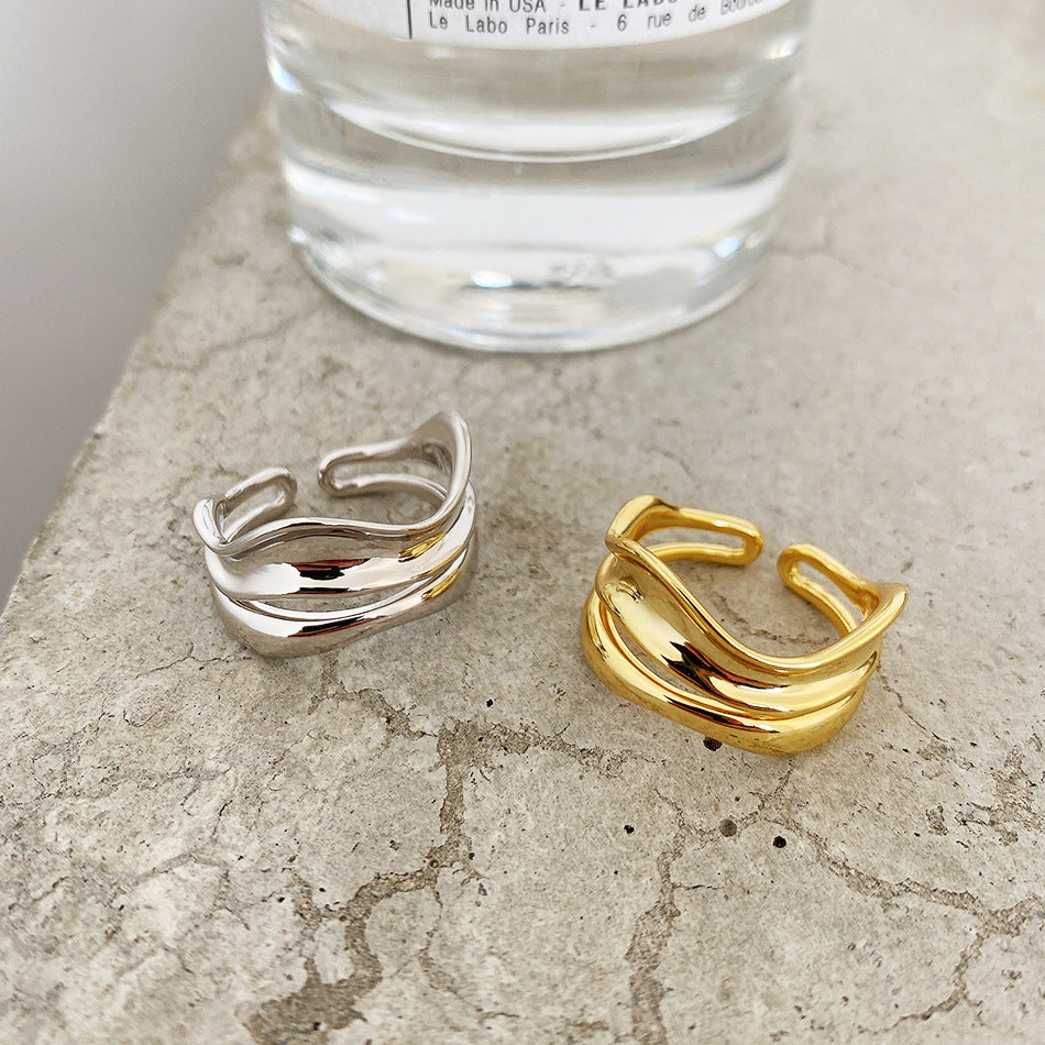 925 Sterling Silver Unisex Ring with Number Design and Texture Pattern - Women's Fashion Jewelry