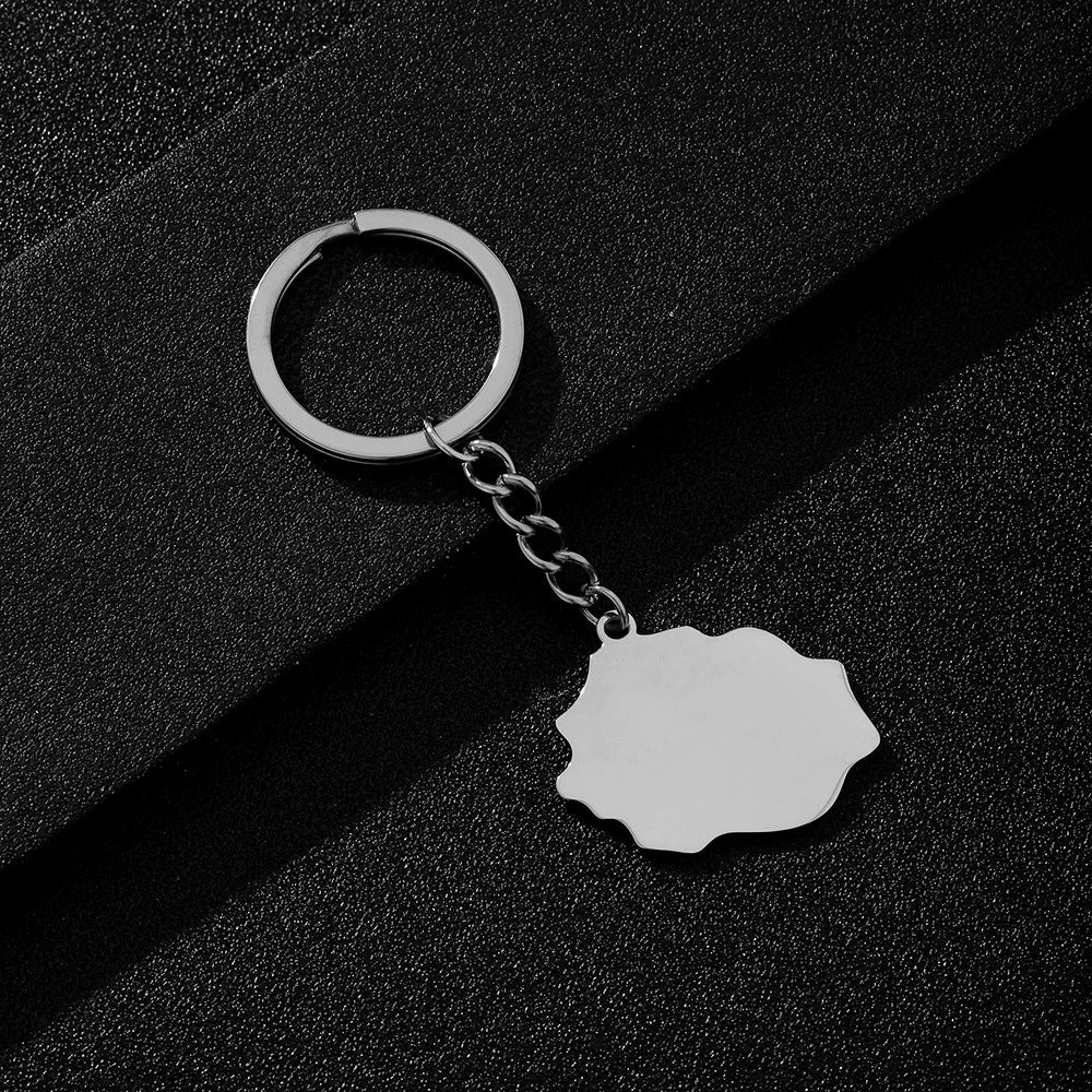 Portachiavi con Ciondolo a Cuore in Acciaio al Titanio Stile Etnico, Accessorio Decorativo per Uomo e Donna