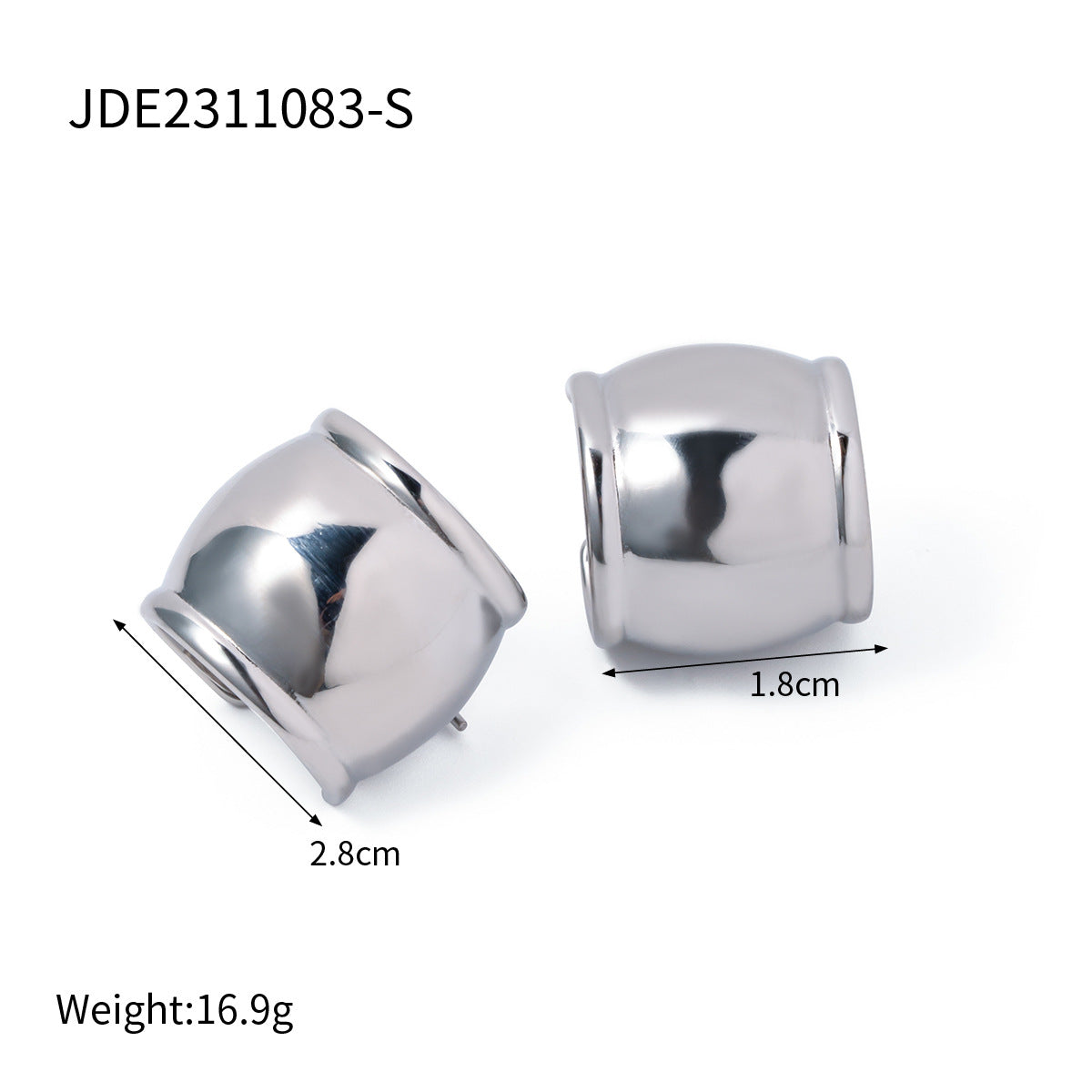 Orecchini a perno eleganti a onda e geometrici in acciaio inossidabile con strass per donna