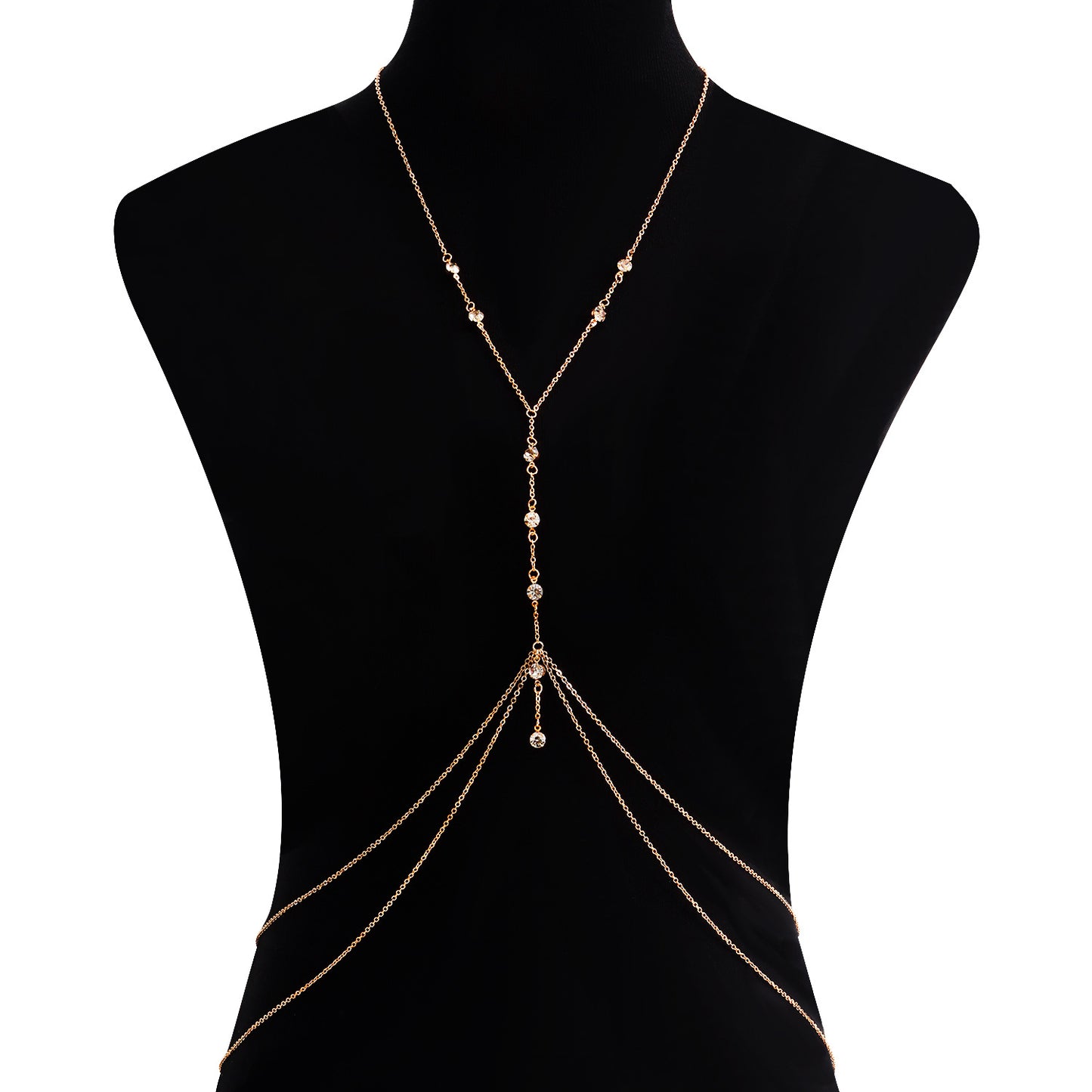 Minimalist Rhinestone Inlay Body Chain for Women