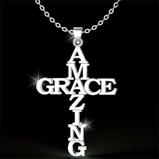 Geometric Cross Necklace in Stainless Steel with Plated Finish for Christmas Wedding Anniversary Jewelry Gift