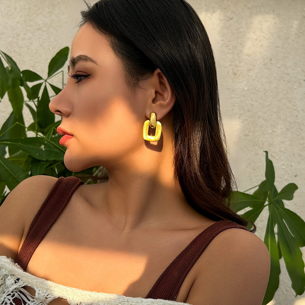 Vintage Geometric Alloy Plated Earrings for Women