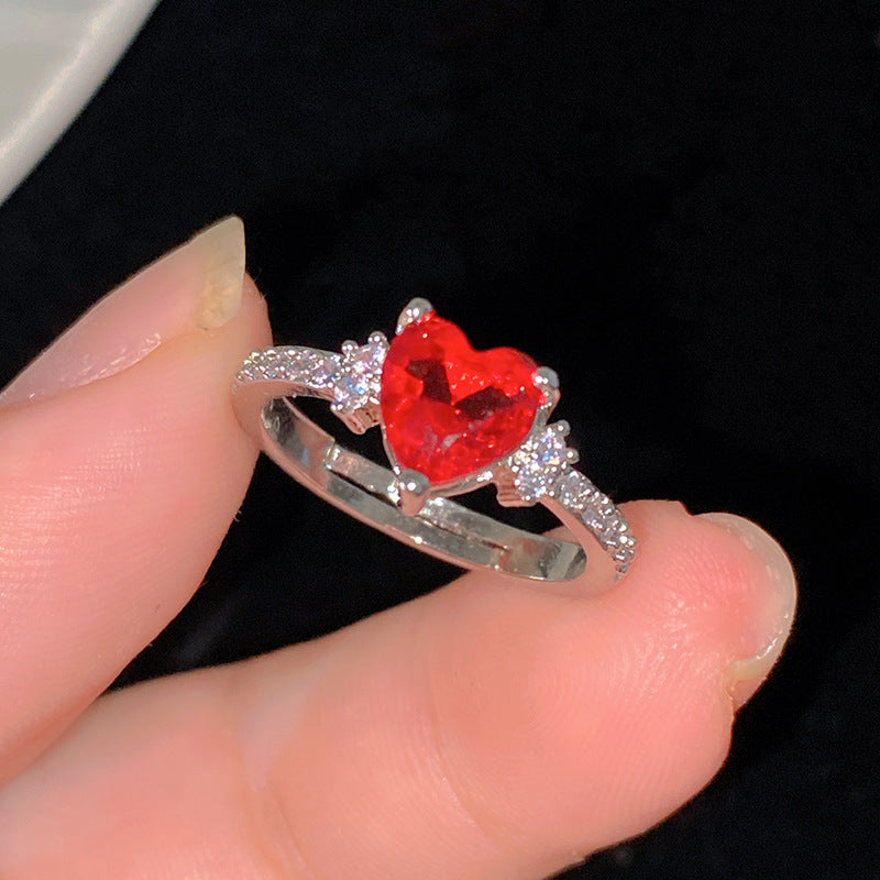 Minimalist Sweet Colorful Crown Flower Bow Teardrop Brass Ring with Cubic Zirconia Inlay for Women