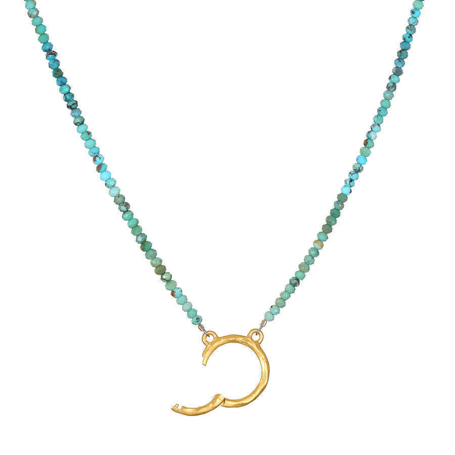 Minimalist Luxury 18K Gold Plated Brass Food Pendant with Cubic Zirconia