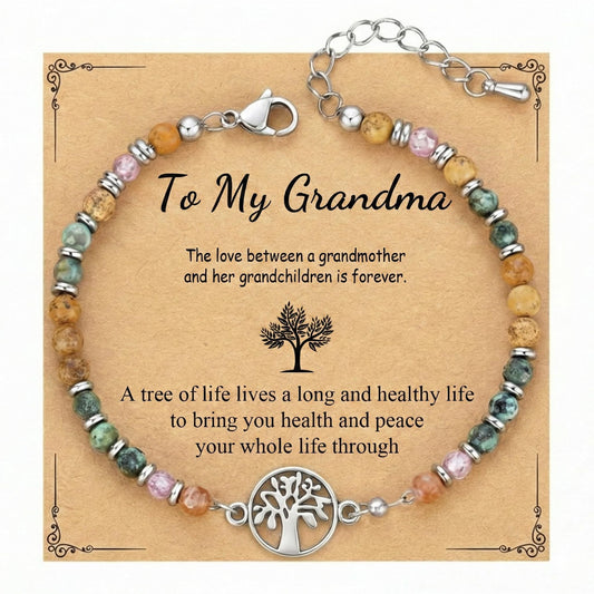 Elegant Geometric Tree of Life Alloy Charm Bar with Turquoise and Crystal Inlay Stainless Steel Adjustable Women's Jewelry