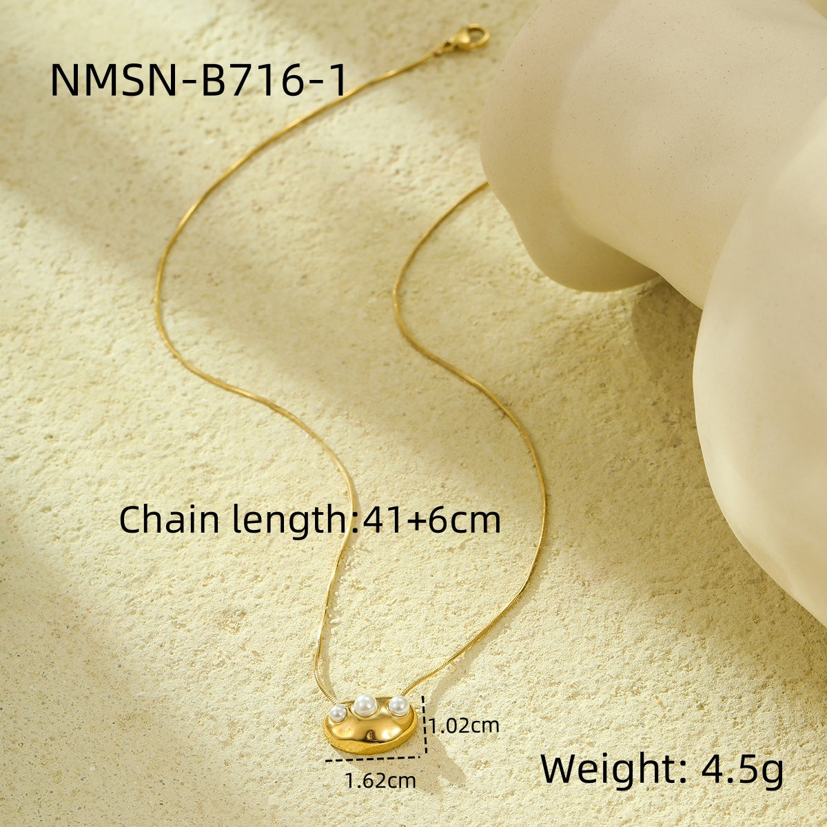 Collar con Colgante Geométrico Minimalista de Acero Inoxidable con Acabado Chapado en Cadena de Serpiente para Mujer