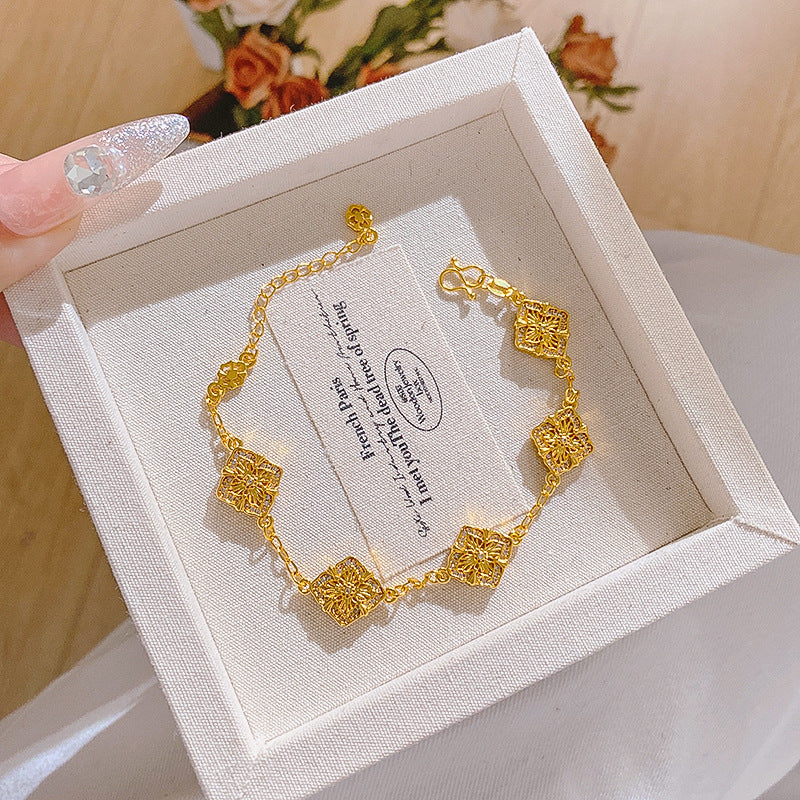 Minimalist Luxury Gold Plated Brass Laser Bracelet for Unisex