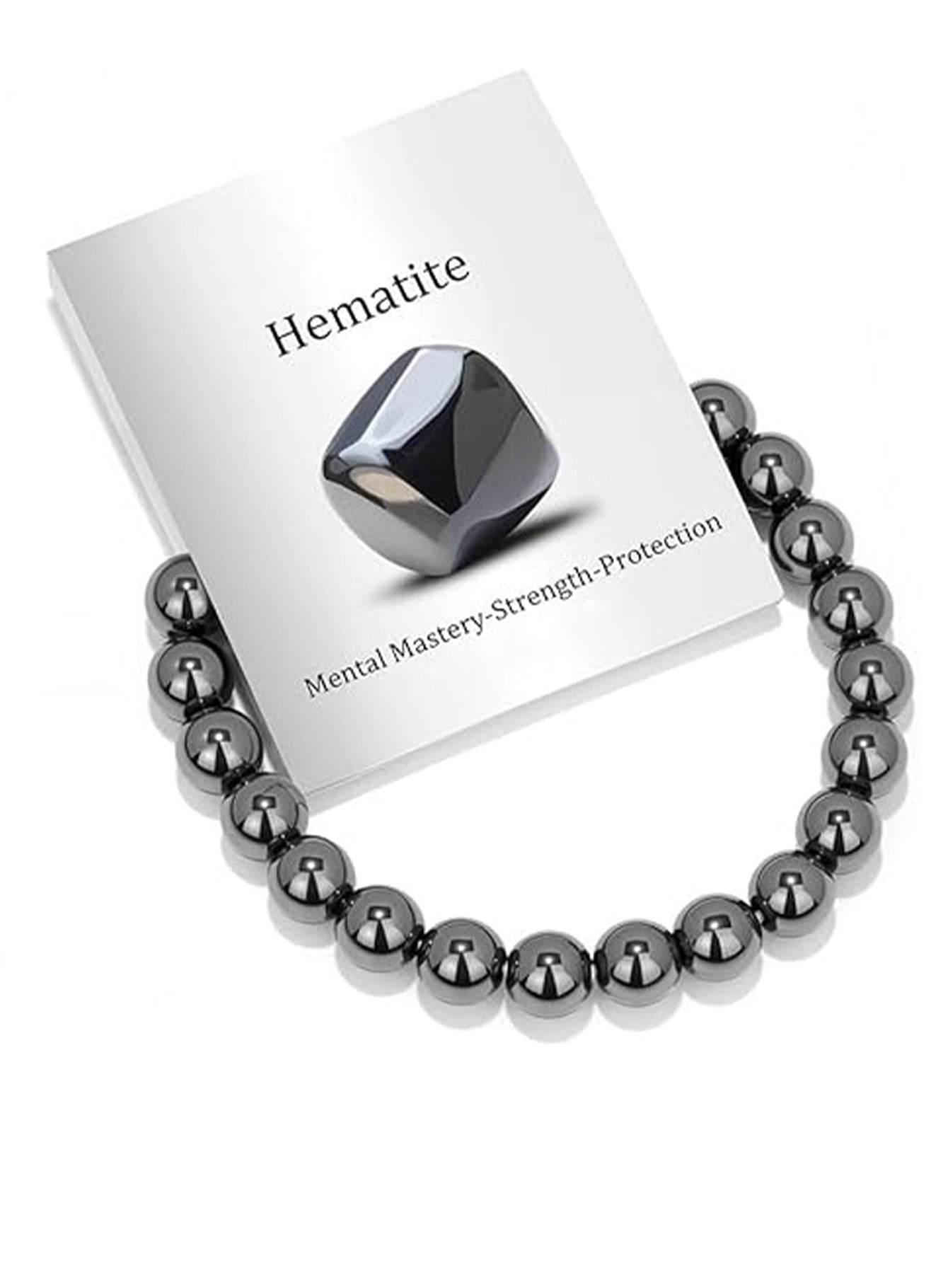 8mm Natural Crystal Beaded Stretch Bracelet Geometric Round Unisex Handmade Jewelry Set
