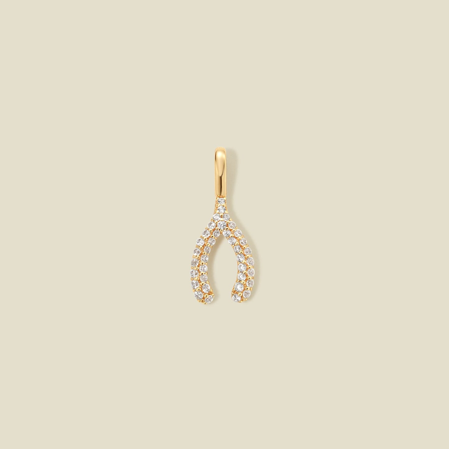 Ciondolo barretta minimalista con cuore geometrico placcato oro in ottone e strass