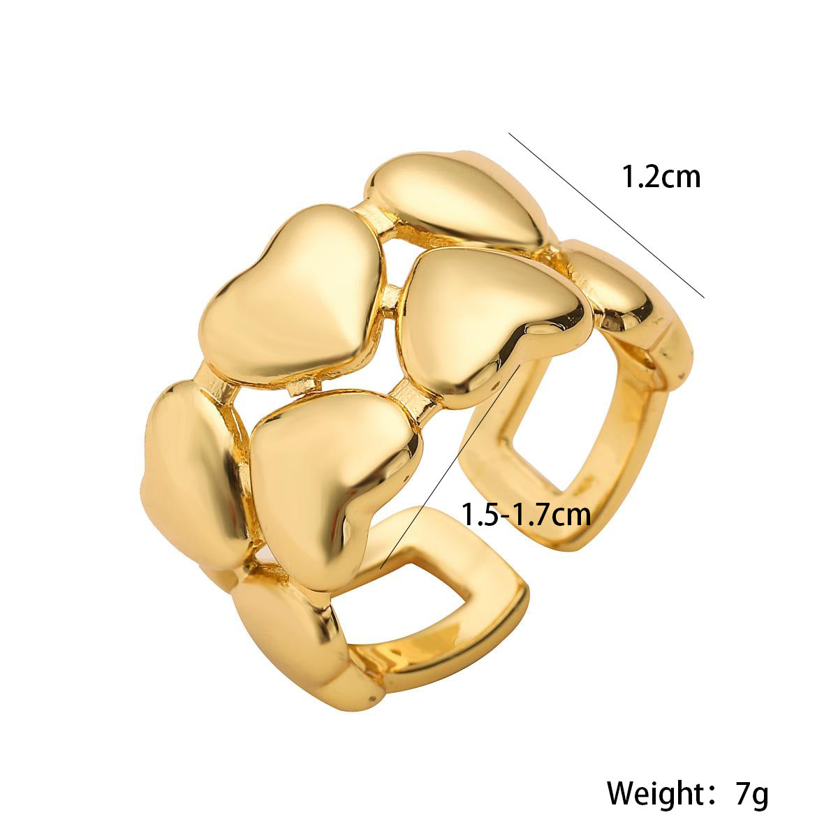 Minimalist Geometric Irregular Shaped Copper Ring with Gold Plating for Women