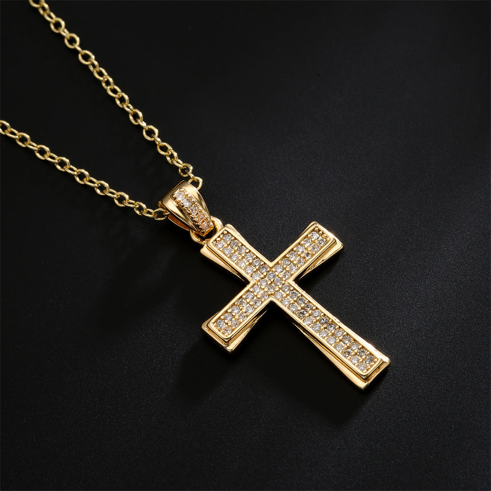 Collana con Ciondolo Geometrico Vintage da Donna con Base in Rame Placcata Oro 18K e Intarsi in Zirconi Colorati