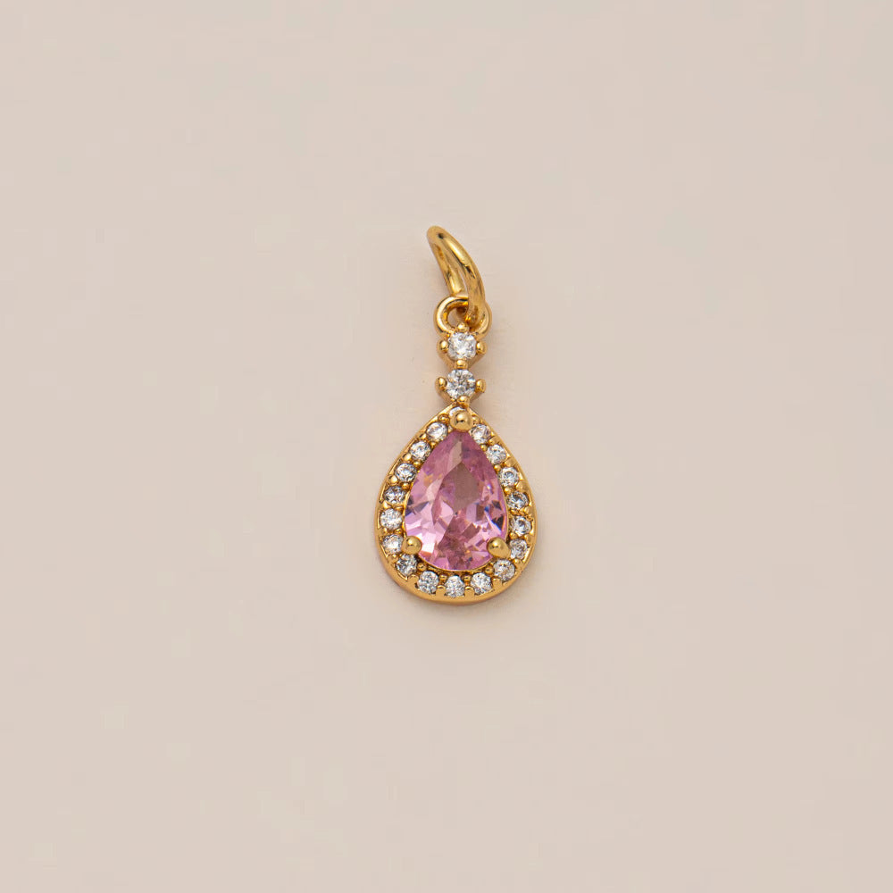Sweet Heart Geometric Teardrop Stainless Steel Plated Diamond Pendant Necklace for Unisex
