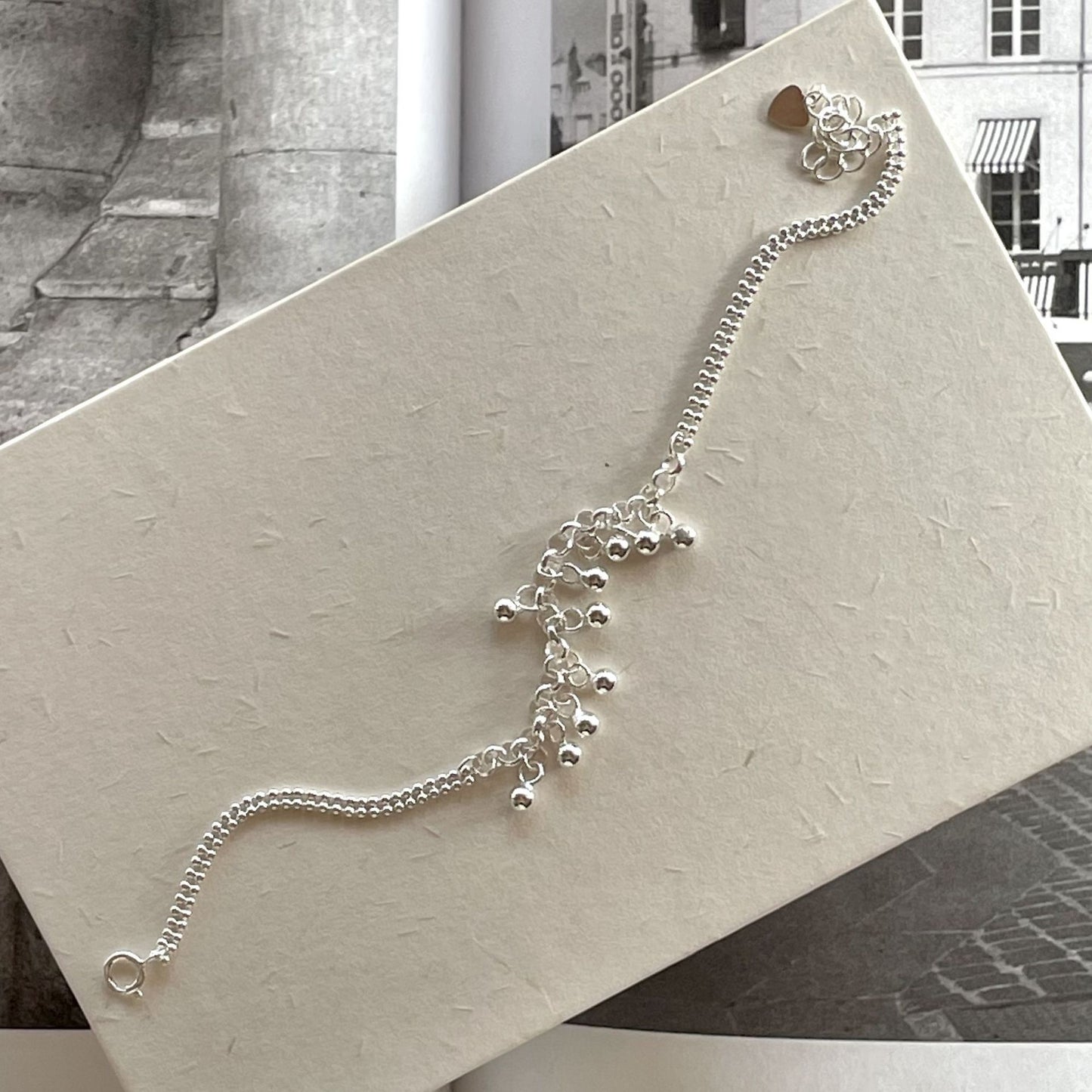 Minimalist Round Bead Bracelet in 925 Sterling Silver with Polished Finish for Women