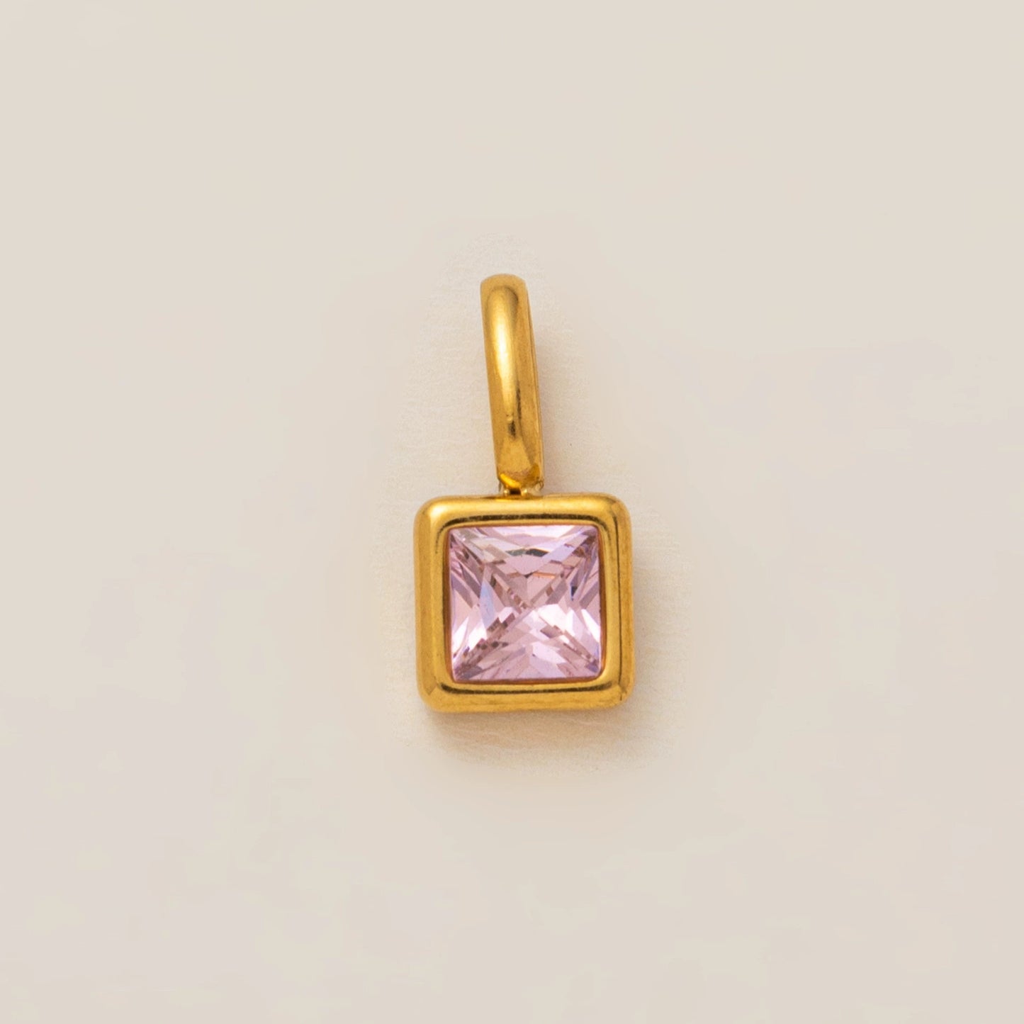 Vintage Geometric Stainless Steel 18K Gold Plated PVD DIY Charm Bar Necklace with 12 Birthstones